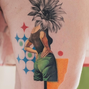 Weiblich Farbe Illustrativ tattoo auf Bein #63544 | Tattoo Artist Noa Margalit