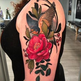 Weiblich Farbe Realismus tattoo auf Schulter #63754 | Tattoo Artist Allisin Riot