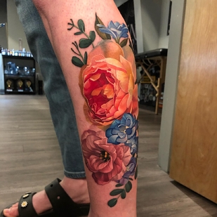 Weiblich Farbe Realismus tattoo auf Bein #63750 | Tattoo Artist Allisin Riot