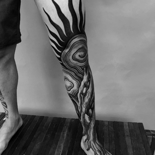 Schwarz Blackwork tattoo auf Bein #63818 | Tattoo Artist Marcelo Zissú