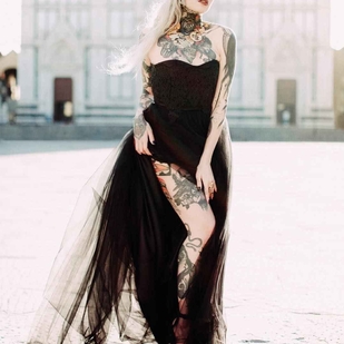 🔥 Heiße Fotos, Model-Portfolio  #16457 Tätowiermodell Slim Suicide