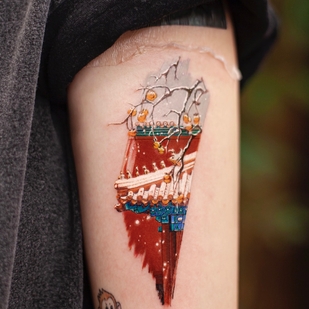 Weiblich Farbe  tattoo auf Schulter #51945 | Tattoo Artist Franky Yang