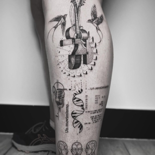 Schwarz  tattoo auf Bein #64038 | Tattoo Artist KathePla