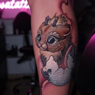 Weiblich Farbe Neo-traditionell tattoo auf Bein #65069 | Tattoo Artist Alena Lang