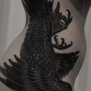 Weiblich Farbe Grafik tattoo auf Oberschenkel #65643 | Tattoo Artist ROMAN MIGURA