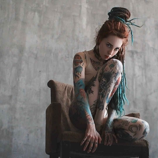 🔥 Heiße Fotos, Model-Portfolio  #10254 Tätowiermodell Yuliya Ivy Platonova