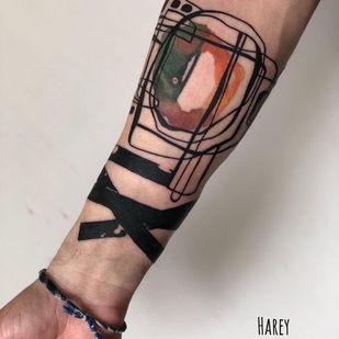 Männlich Farbe Abstrakt tattoo auf Unterarm #53650 | Tattoo Artist Harey Snaut