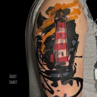 Männlich Farbe Aquarell tattoo auf Schulter #53655 | Tattoo Artist Harey Snaut