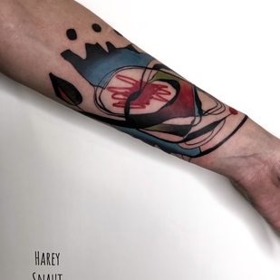 Weiblich Farbe Abstrakt tattoo auf Unterarm #53639 | Tattoo Artist Harey Snaut