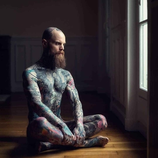 🔥 Heiße Fotos, Model-Portfolio  #19002 Tätowiermodell Sylvain Hélaine