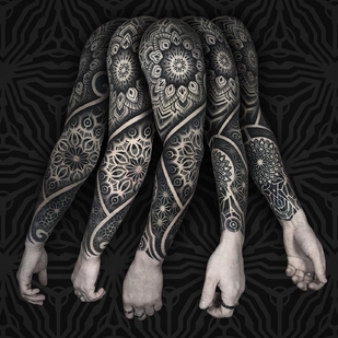 Männlich Schwarz und Grau Ornamental tattoo auf Ärmel #67727 | Tattoo Artist Sergey Tymkiv