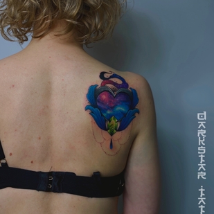 Weiblich  New School tattoo auf Rücken #67805 | Tattoo Artist Dmitry Gerasimchuk