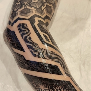 Männlich Schwarz und Grau Dotwork tattoo auf Ärmel #67965 | Tattoo Artist Ioann Leo ( LEO-VAN )