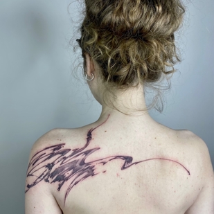 Weiblich Farbe Abstrakt tattoo auf Schulter #68023 | Tattoo Artist Mary Nepostaeva