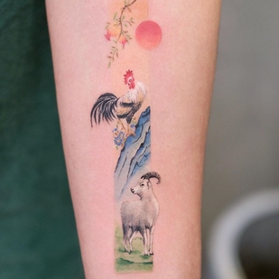 Weiblich Farbe  tattoo auf Unterarm #36165 | Tattoo Artist Franky Yang