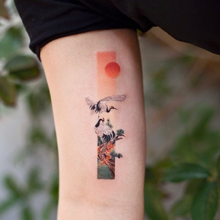 Weiblich Farbe  tattoo auf Schulter #36164 | Tattoo Artist Franky Yang