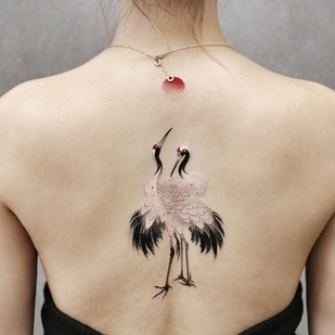 Weiblich  Aquarell tattoo auf Rücken #40084 | Tattoo Artist Chen Jie