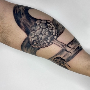 Männlich Schwarz Autorenstil tattoo auf Unterarm #69014 | Tattoo Artist Mary Nepostaeva