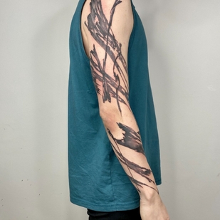 Männlich Schwarz Abstrakt tattoo auf Ärmel #69020 | Tattoo Artist Mary Nepostaeva
