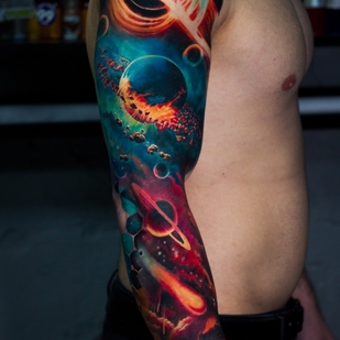 Farbe Realismus tattoo auf Ärmel #69762 | Tattoo Artist Dmitriy Varlakov