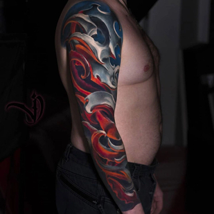 Farbe Autorenstil tattoo auf Ärmel #69763 | Tattoo Artist Dmitriy Varlakov