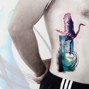 Männlich Farbe Aquarell tattoo auf Seite #70794 | Tattoo Artist PINKA