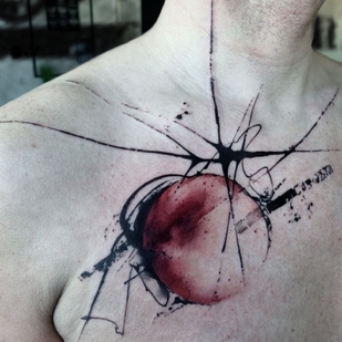 Männlich Farbe Abstrakt tattoo auf Brust #70800 | Tattoo Artist PINKA