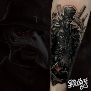 Männlich Schwarz und Grau Realismus tattoo auf Unterarm #36904 | Tattoo Artist Andrey Indigo