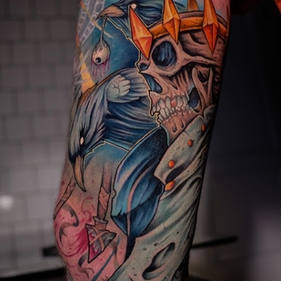 Männlich Farbe Neo-traditionell tattoo auf Bein #41151 | Tattoo Artist Victor Rassadniy