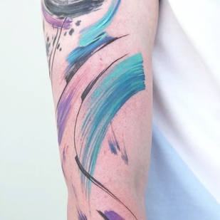 Weiblich Farbe Aquarell tattoo auf Schulter #56806 | Tattoo Artist Aleksandra Stojanoska