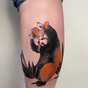 Weiblich Farbe Grafik tattoo auf Bein #71902 | Tattoo Artist taiga.tattoo