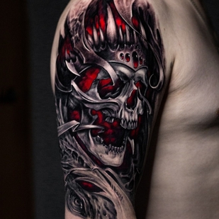 Männlich Schwarz und Grau Realismus tattoo auf Schulter #42109 | Tattoo Artist Andrey Indigo