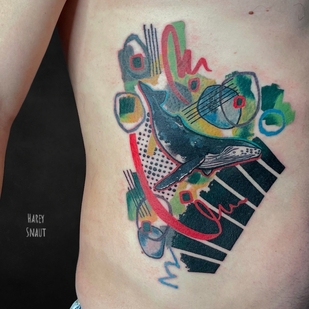 Männlich Farbe Aquarell tattoo auf Seite #73205 | Tattoo Artist Harey Snaut