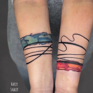 Farbe Abstrakt tattoo auf Unterarm #73207 | Tattoo Artist Harey Snaut