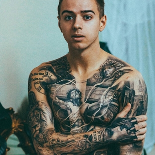 🔥 Heiße Fotos, Model-Portfolio  #25045 Tätowiermodell Jordan Feno