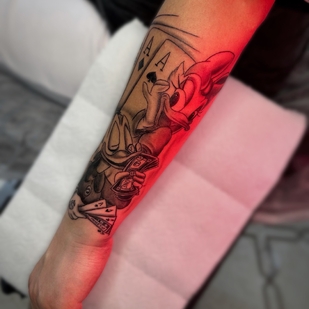 Weiblich Schwarz und Grau Chicano tattoo auf Unterarm #73888 | Tattoo Artist Master Margarita