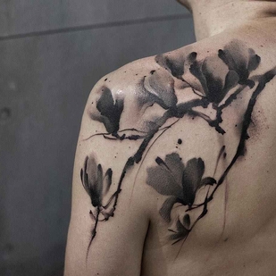 Weiblich Schwarz Aquarell tattoo #14333 | Tattoo Artist Chen Jie