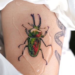 Weiblich Farbe Miniatur tattoo auf Bein #46272 | Tattoo Artist Dasol Kim