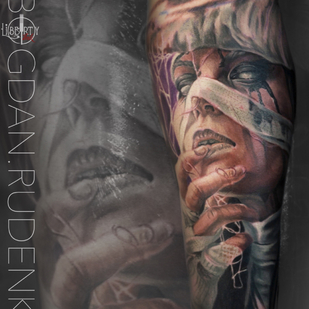 Männlich Farbe Realismus tattoo auf Schienbein #76251 | Tattoo Artist Bogdan Rudenko