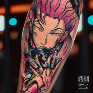 Weiblich Farbe Anime tattoo auf Bein #77724 | Tattoo Artist Dmitriy Klaud