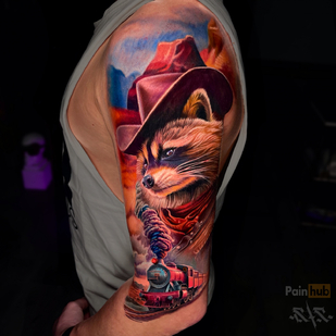 Männlich Farbe Realismus tattoo auf Schulter #80298 | Tattoo Artist Sergey Krivov