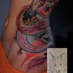 Weiblich Farbe Neo-traditionell tattoo auf Seite #80474 | Tattoo Artist Victor Rassadniy