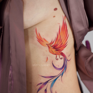 Weiblich Farbe Aquarell tattoo auf Seite #80770 | Tattoo Artist Ekaterina Garnet / Katy Garnet