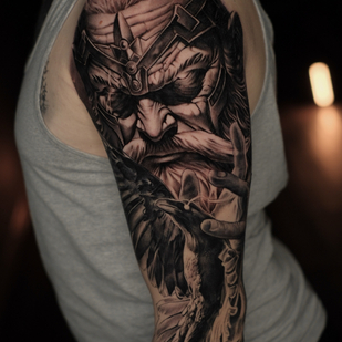 Männlich Schwarz und Grau Realismus tattoo auf Schulter #81287 | Tattoo Artist Aleksey Titov