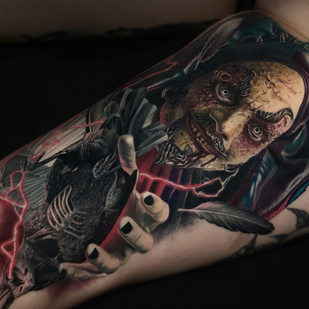 Weiblich Farbe Realismus tattoo auf Bein #81948 | Tattoo Artist Dislike