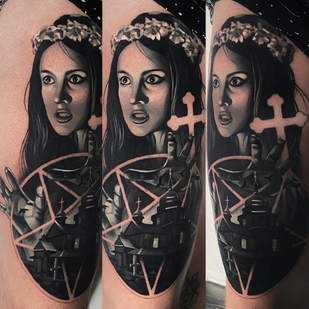 Männlich Schwarz und Grau Realismus tattoo auf Bein #81970 | Tattoo Artist Dislike