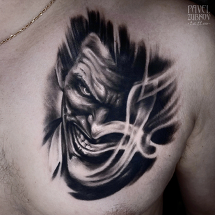 Männlich Schwarz und Grau Porträt tattoo auf Brust #83019 | Tattoo Artist Pavel Zubkov