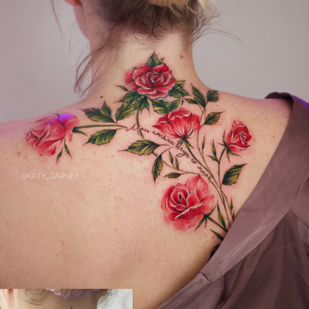 Weiblich Farbe  tattoo auf Rücken #83460 | Tattoo Artist Ekaterina Garnet / Katy Garnet