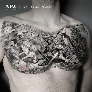 Männlich Schwarz und Grau Realismus tattoo auf Brust #86024 | Tattoo Artist Apz Tattoo