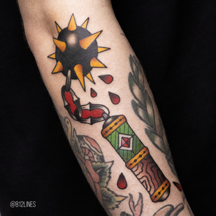 Männlich Farbe Old School tattoo auf Unterarm #85145 | Tattoo Artist Dmitrii Ostanin